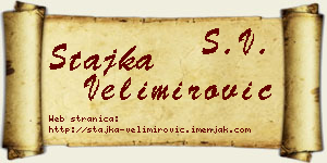 Stajka Velimirović vizit kartica